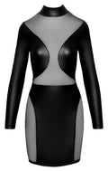 Cottelli PARTY Jurk transparant met powernet - Zwart