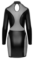 Cottelli PARTY Jurk transparant met powernet - Zwart