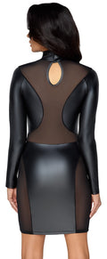 Cottelli PARTY Jurk transparant met powernet - Zwart