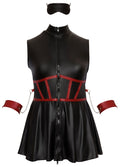 Cottelli BONDAGE mouwloze jurk met masker - Zwart
