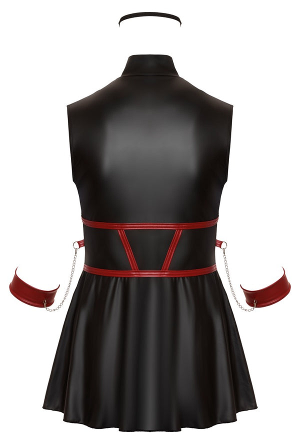 Cottelli BONDAGE mouwloze jurk met masker - Zwart - Cottelli BONDAGE - SKU: 27184481051