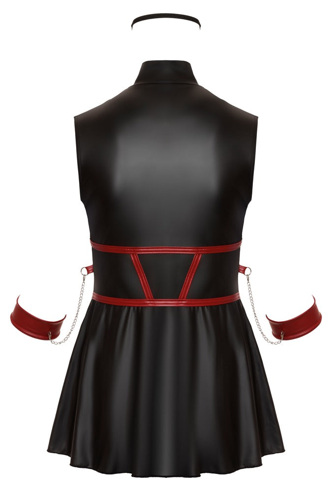 Cottelli BONDAGE mouwloze jurk met masker - Zwart