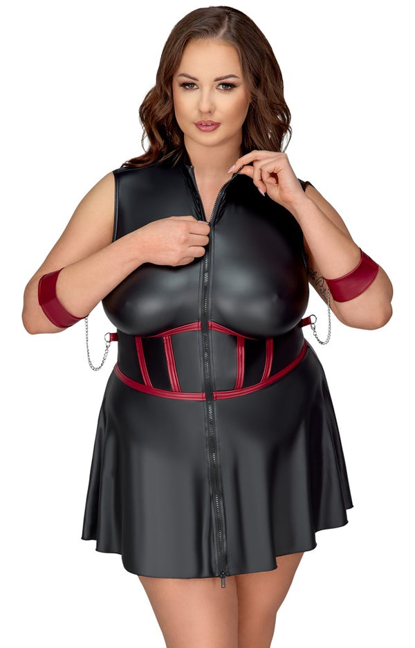 Cottelli BONDAGE mouwloze jurk met masker - Zwart - Cottelli BONDAGE - SKU: 27184481051