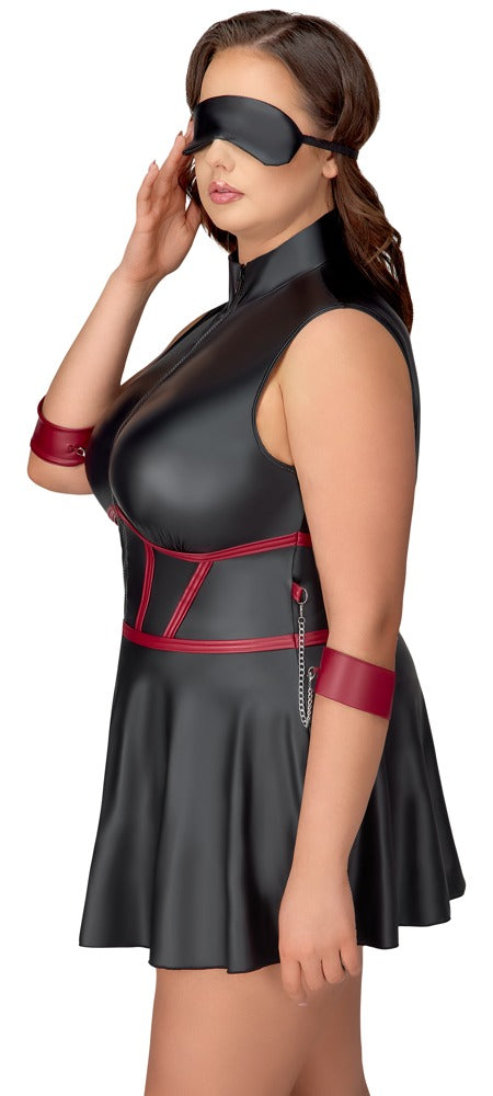 Cottelli BONDAGE mouwloze jurk met masker - Zwart - Cottelli BONDAGE - SKU: 27184481051