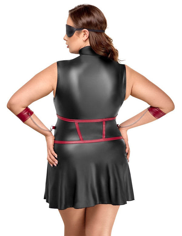 Cottelli BONDAGE mouwloze jurk met masker - Zwart - Cottelli BONDAGE - SKU: 27184481051