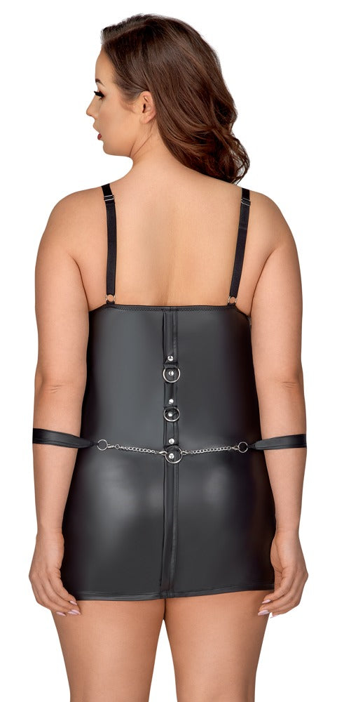 Cottelli BONDAGE bondage jurk met handboeien - Zwart - Cottelli BONDAGE - SKU: 27184561051