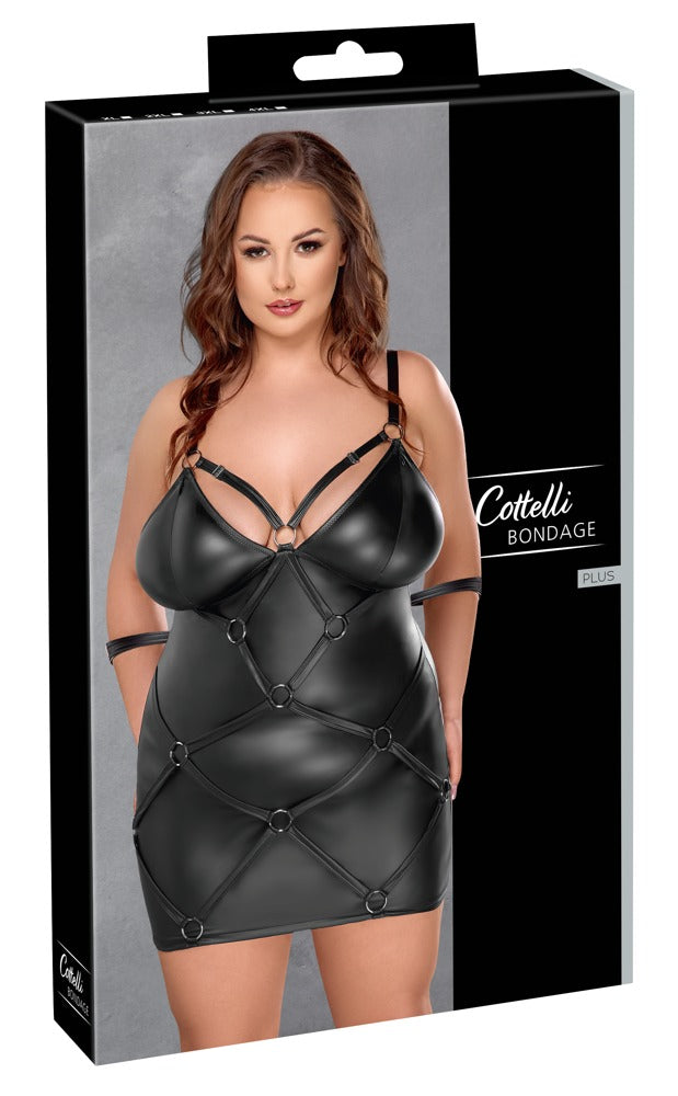 Cottelli BONDAGE bondage jurk met handboeien - Zwart