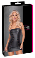 Cottelli Party strapless kokerjurk met veters - Zwart
