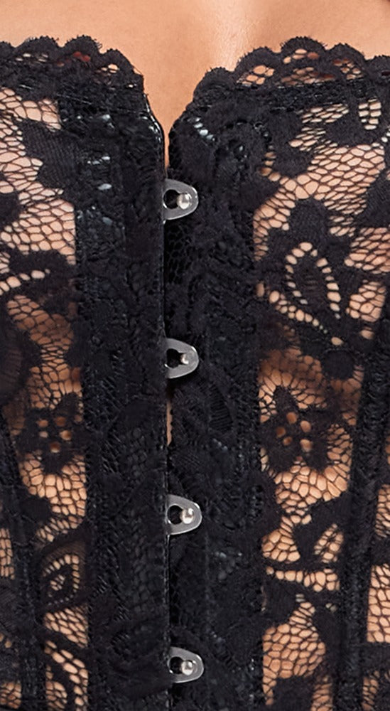 Noir Korsetjurk strapless met baleinen - Zwart