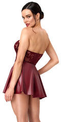Noir strapless korsetjurk - Rood