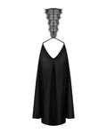 Obsessive Jurk met open rug en split - Zwart