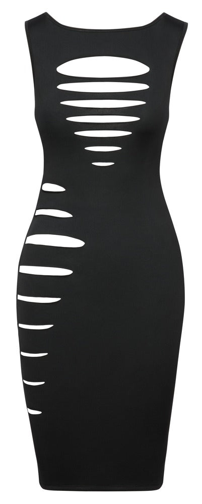 Cottelli PARTY shiftjurk met uitsnijdingen - Zwart - Cottelli PARTY - SKU: 27188041021