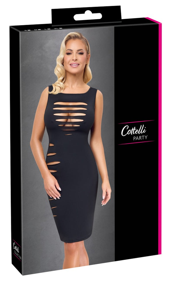 Cottelli PARTY shiftjurk met uitsnijdingen - Zwart - Cottelli PARTY - SKU: 27188041021
