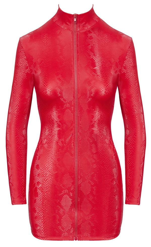 Cottelli PARTY slangenleerjurk - Rood - Cottelli PARTY - SKU: 27188203021