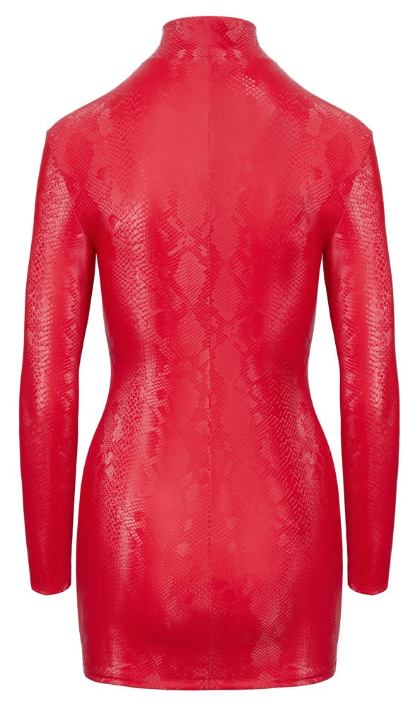 Cottelli PARTY slangenleerjurk - Rood - Cottelli PARTY - SKU: 27188203021