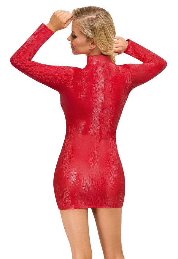 Cottelli PARTY slangenleerjurk - Rood - Cottelli PARTY - SKU: 27188203021