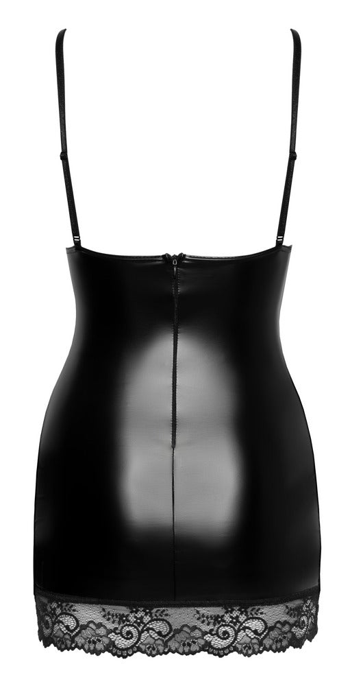 Noir power wetlook jurk - Zwart - Noir - SKU: 27189011051