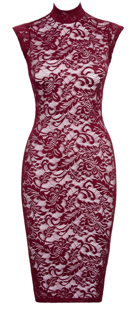 Cottelli LINGERIE jurk met kant - Rood - Cottelli LINGERIE - SKU: 27189793021