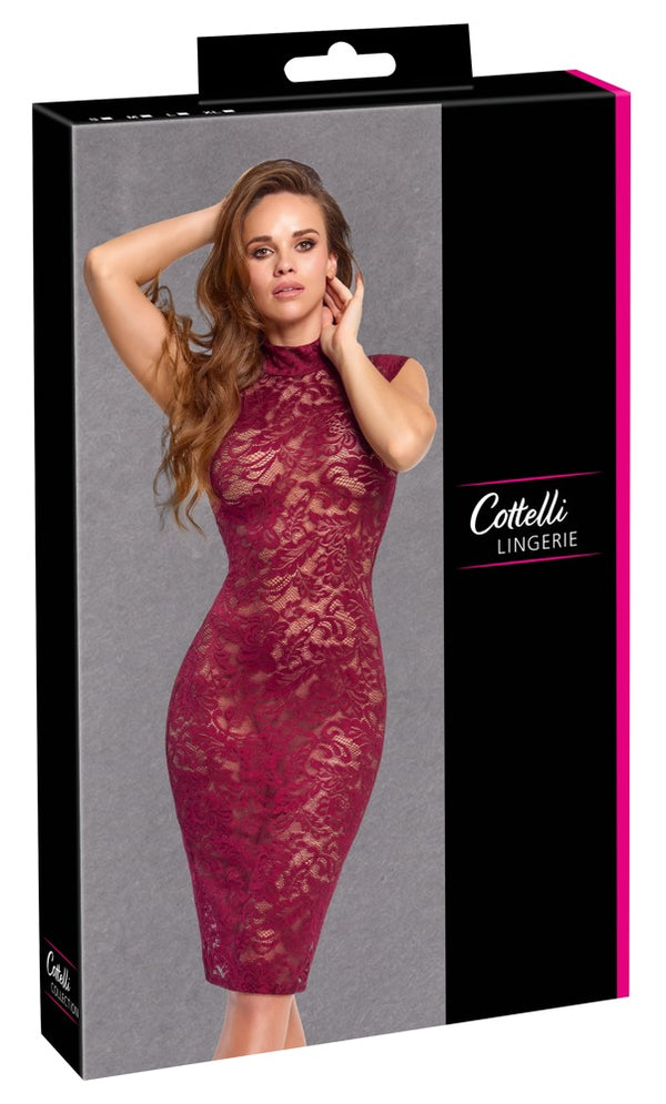 Cottelli LINGERIE jurk met kant - Rood - Cottelli LINGERIE - SKU: 27189793021