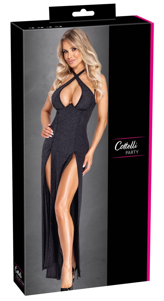Cottelli PARTY halterneck glamourjurk - Zwart - Cottelli PARTY - SKU: 27191421021