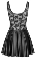 Cottelli PARTY Mini jurk met jarretels en kant - Zwart