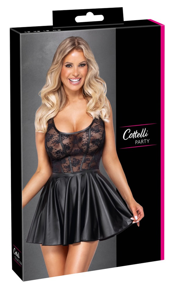 Cottelli PARTY jurk met kant bovenstuk - Zwart - Cottelli PARTY - SKU: 27191771021