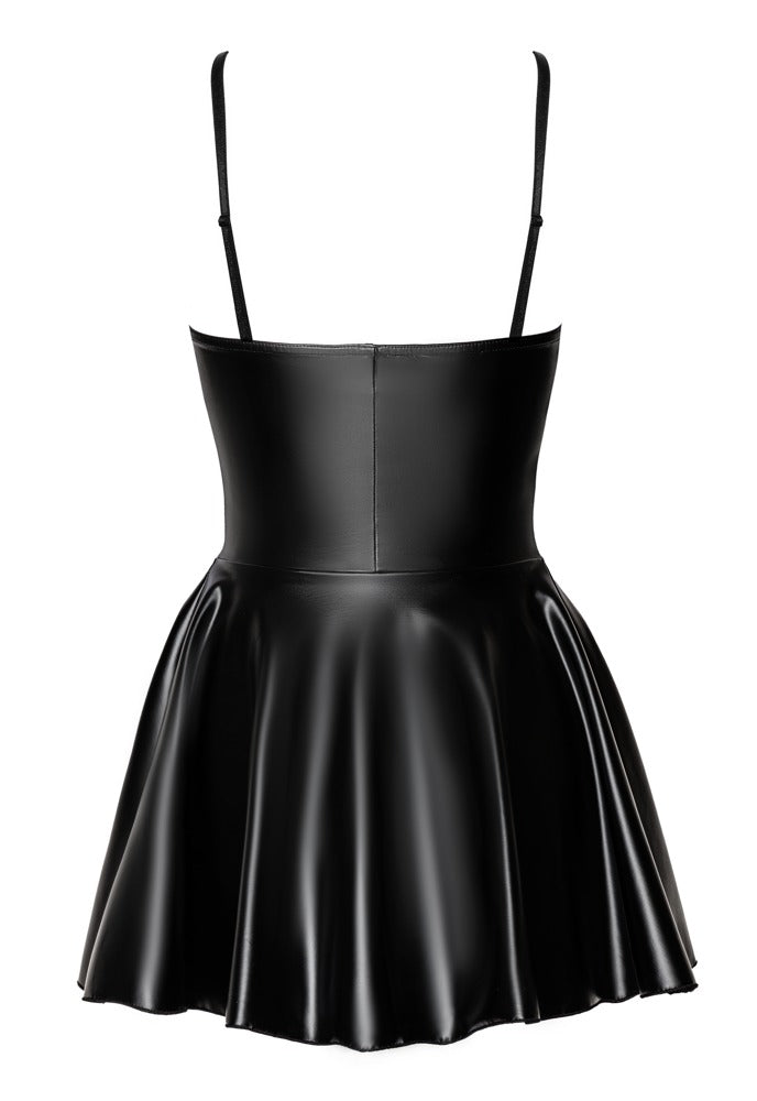 Noir Mini-jurk strapless met korset en zwierige rok - Zwart
