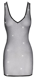 Cottelli PARTY Mini-jurk met jarretels en stras - Zwart