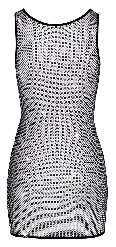 Cottelli PARTY Mini-jurk met jarretels en stras - Zwart - Cottelli PARTY - SKU: 27192581021