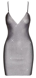 Cottelli PARTY Mini dress met stras en jarretels - Zwart