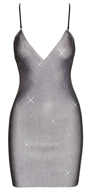 Cottelli PARTY Mini dress met stras en jarretels - Zwart