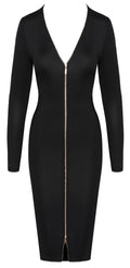 Cottelli PARTY Jurk met gouden ritssluiting - Zwart