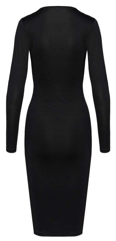 Cottelli PARTY Jurk met gouden ritssluiting - Zwart - Cottelli PARTY - SKU: 27192901021