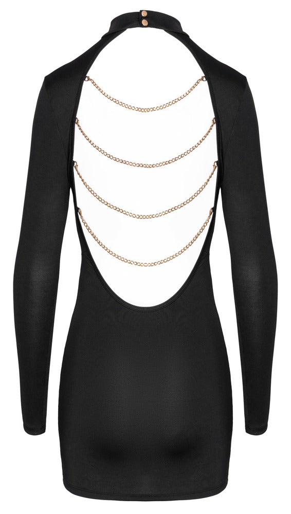 Cottelli PARTY mini-jurk met gouden kettingen - Zwart - Cottelli PARTY - SKU: 27193041021