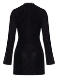 Noir Mini-jurk glinsterend transparant - Zwart