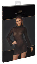 Noir Mini-jurk glinsterend transparant - Zwart
