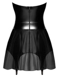 Noir Jarreteljurk strapless met tule rok - Zwart