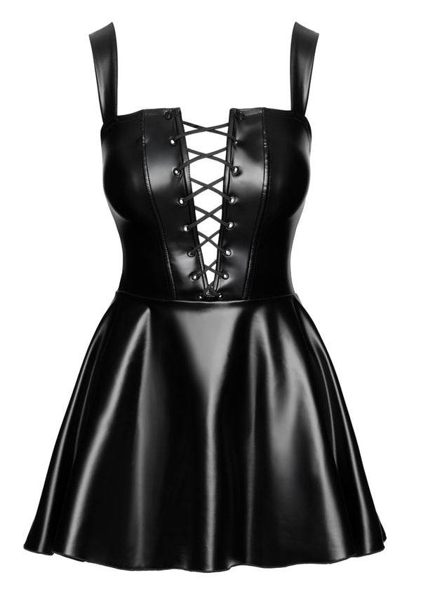 Noir Mini jurk met jarretels en vetersluiting - Zwart - Noir - SKU: 27193631021