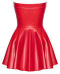 Noir Strapless mini jurk powerwetlook - Rood