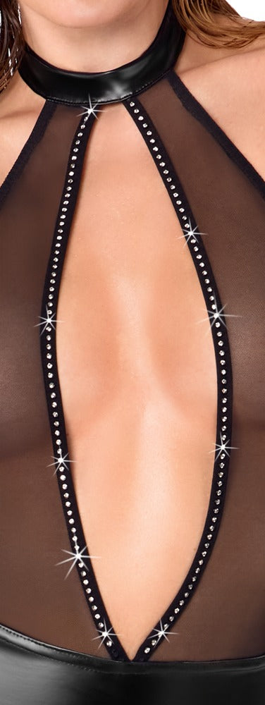 Noir mini-jurk met cold shoulder - Zwart - Noir - SKU: 27193801021
