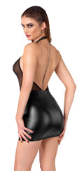 Noir Mini-jurk met cold shoulder & backless - Zwart