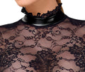 Noir Jurk met powerwetlook details - Zwart