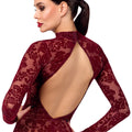 Noir Jurk transparant met fluweel - Rood