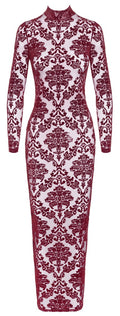 Noir Jurk transparant met fluweel - Rood
