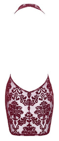 Noir Jurk transparant met fluweelprint - Rood