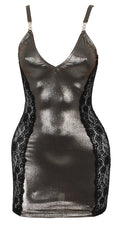 Cottelli PARTY mini-jurk met jarretels - Zilver