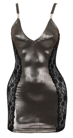 Cottelli PARTY mini-jurk met jarretels - Zilver