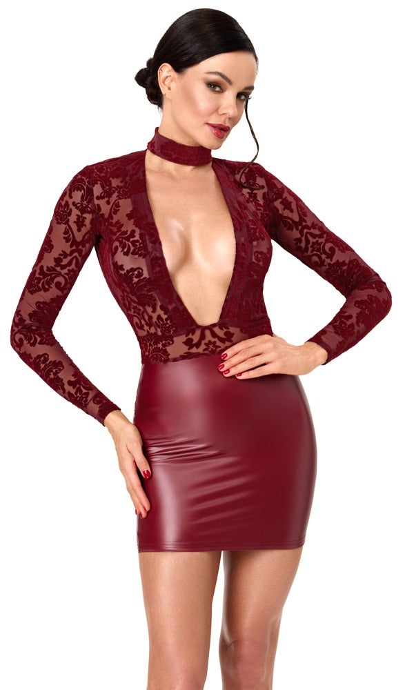 Noir tweedelige mini-jurk - Rood