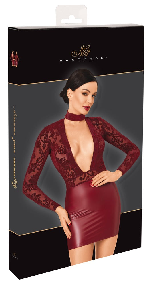 Noir tweedelige mini-jurk - Rood