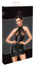 Noir wetlook mini-jurk - Zwart
